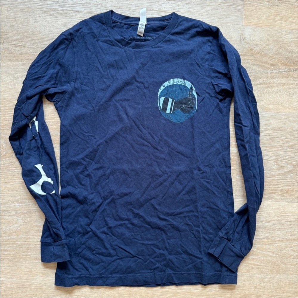 Daylight Curfew x Toonami TOM Logo Blue Long Sleeve Shirt Men’s Size Small